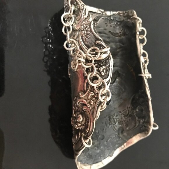 Cherub Gorham Sterling Silver 925 Bracer Wide Cuff Bracelet Gladiator Victorian - Picture 8 of 11